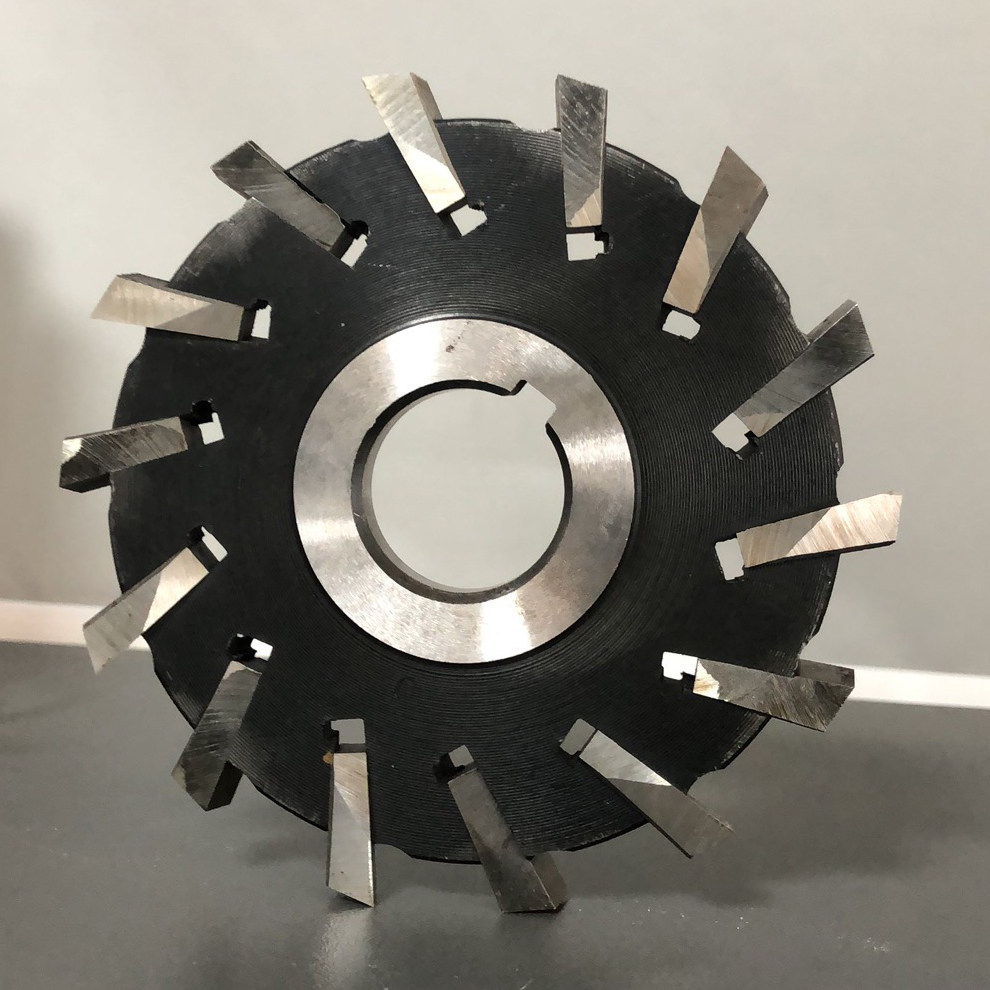 High speed steel tooth triple edge milling cutter fault tooth jacket white steel milling cutter plate SSS outer diameter 200*12-38