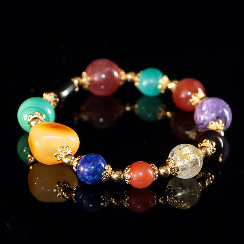 Heart-to-heart, bull-to-edge peach blossom chain