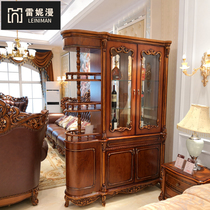 European solid wood room cabinet Living room entrance cabinet American double-sided fantasy partition cabinet Wine cabinet Partition cabinet Luxury high-end