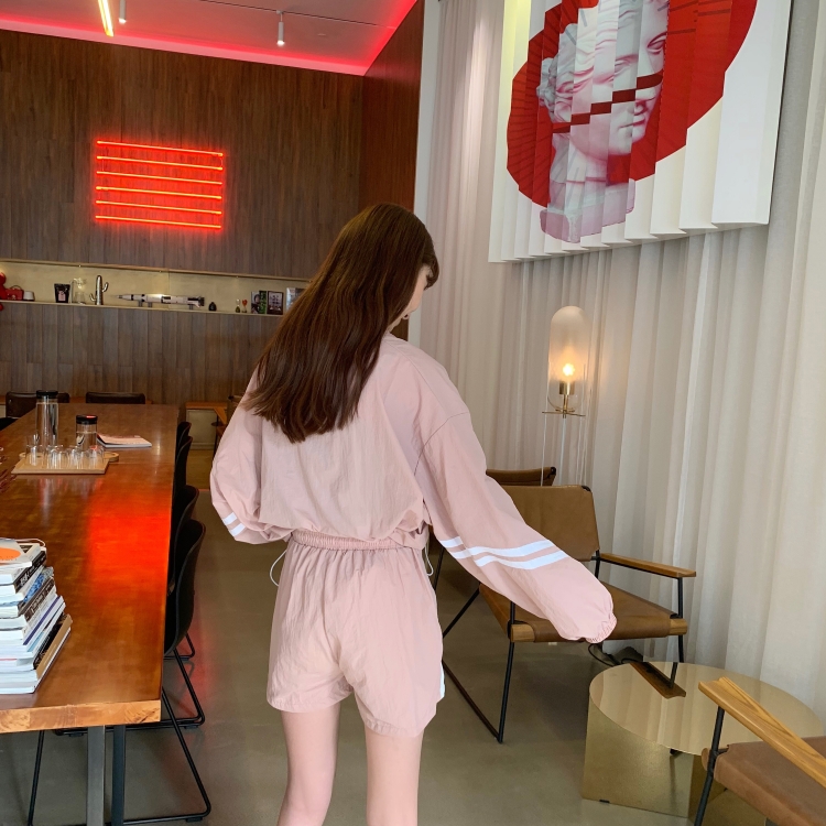 VK旗艦店 韓系薄款立領防曬衣運動風套裝長袖褲裝