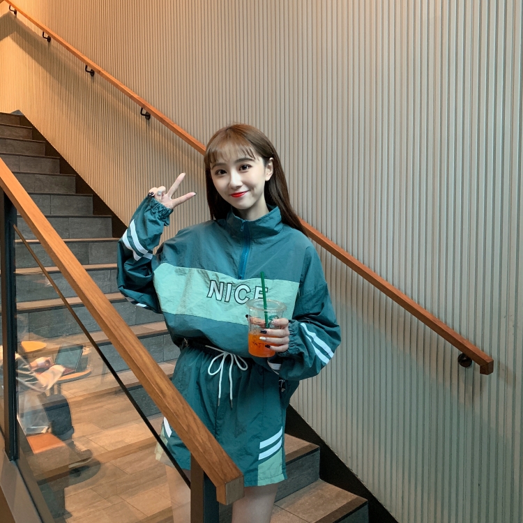 VK旗艦店 韓系薄款立領防曬衣運動風套裝長袖褲裝