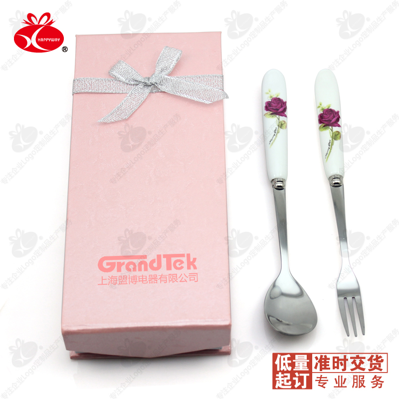 Ceramic tableware two-piece set advertising tableware printing logo promotional gifts home life advertising campaign small gifts