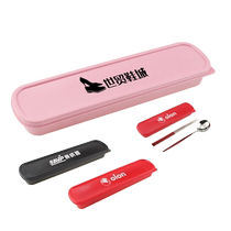 Stainless steel tableware two-piece set customizable logo printing exhibition promotion practical advertising small gifts custom-made