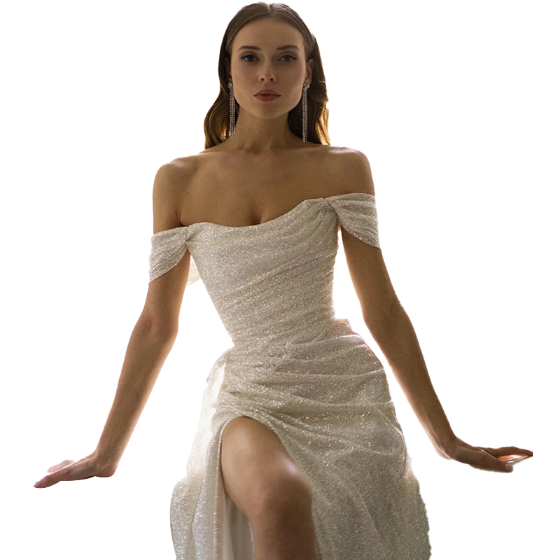 Starry sky, wedding dress, cocktail evening dress, french style, open shoulders Starry sky, wedding dress, cocktail evening dress, french style, open shoulders