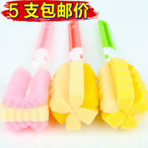 Cup brush long handle color high quality newborn sponge Cup bottle cleaning brush head detachable style random delivery