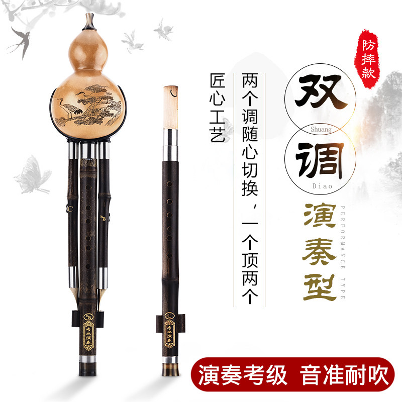 Anti-drop purple bamboo gourd silk musical instrument double-tune C-down B-tune professional performance examination grade A F G D tune adult beginners
