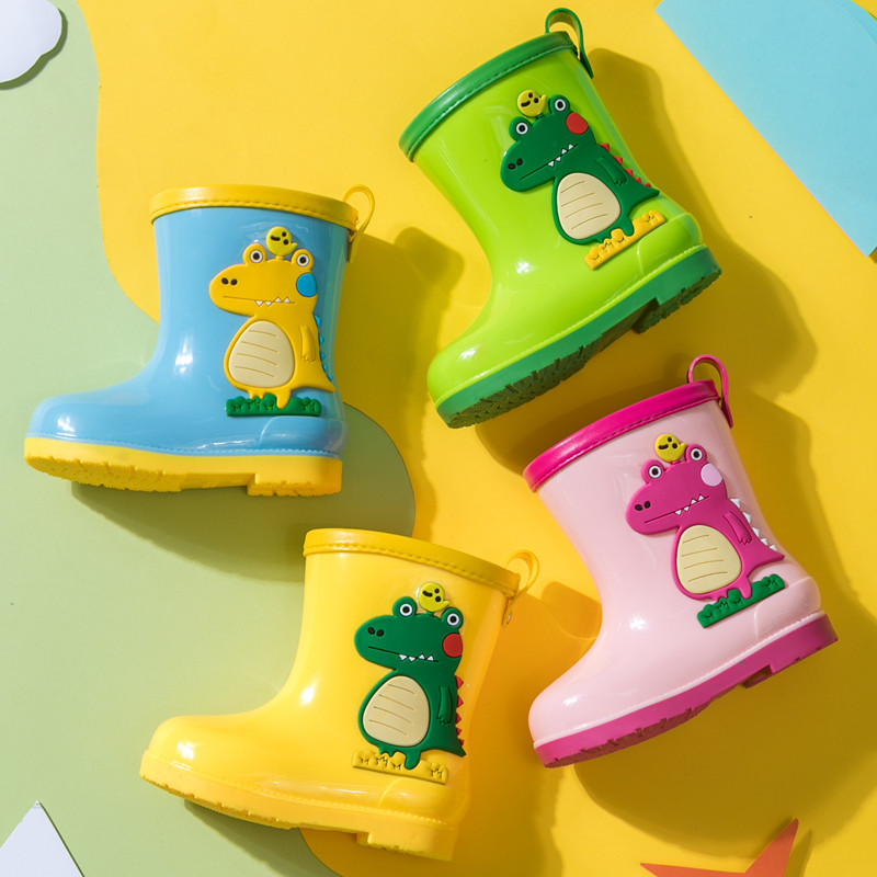 Baby Rain shoes Children Rain boots Anti-slip thickened abrasion-resistant light Anti-water jacket Primary school Children size Boy-Taobao