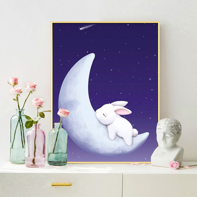 Small diamond painting full of diamond embroidery rabbit paste diamond cross stitch 2019 new living room cute cartoon children's bedroom