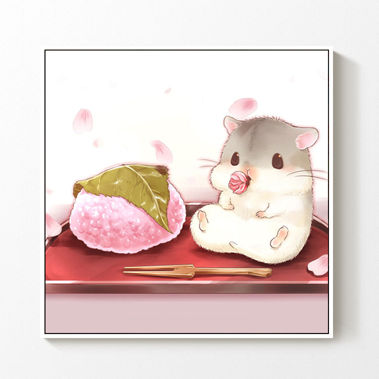 Hamster diamond painting full of diamond embroidery cute animal bedroom children's stick diamond cross stitch 2019 new living room small pieces