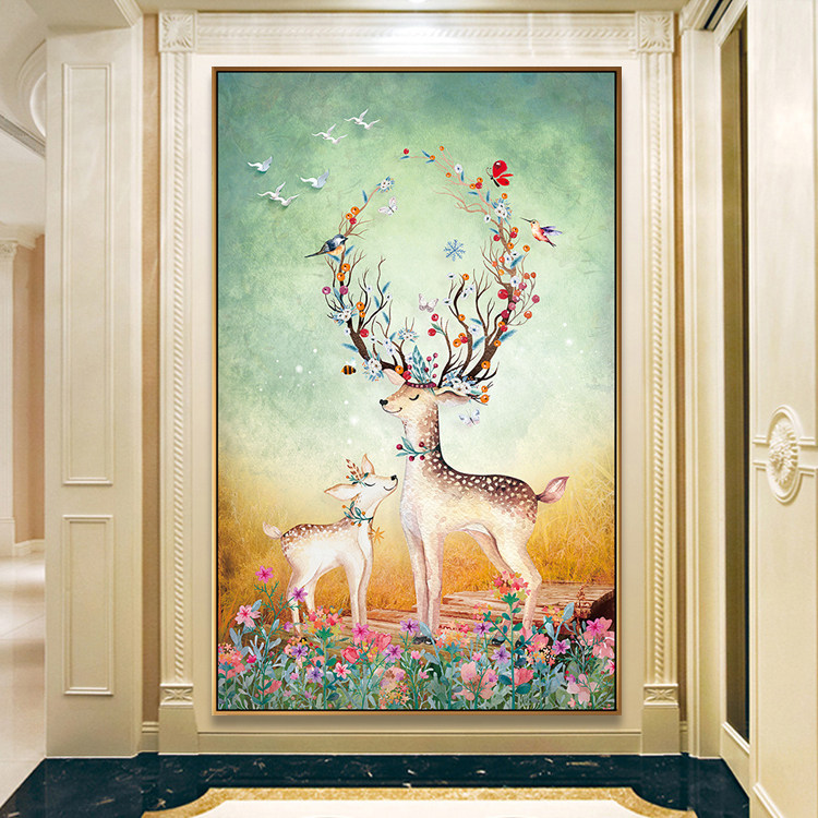 5D diamond painted full diamond embroidery elk stick cross embroidery 2018 new living room masonry vertical mask painting