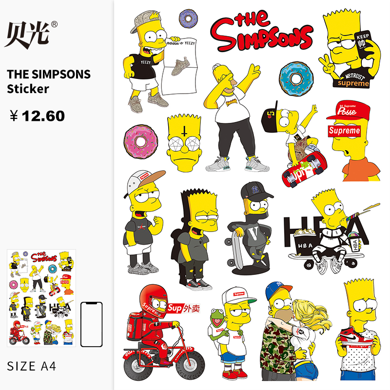 usd 8 59 simpson suitcase stickers cartoon luggage stickers