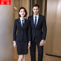 High-end professional suit suit female spring and autumn fashion temperament goddess fan black suit formal sales department overalls