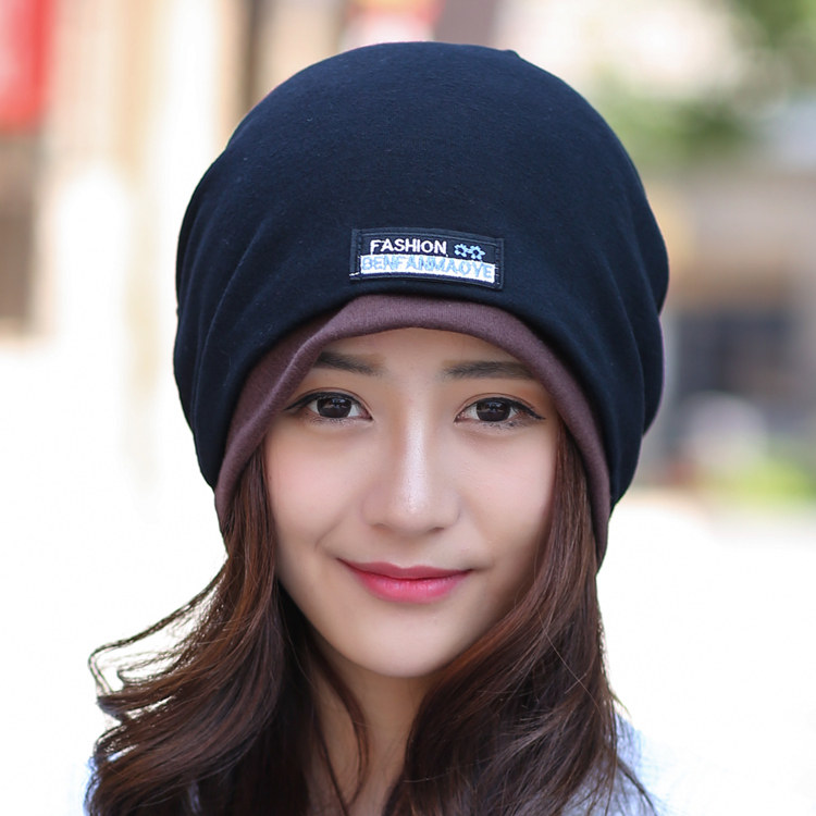 Hat women autumn winter Korean version winter warm and versatile pullover hat head hat head hat turban hat knitted wool confinement hat
