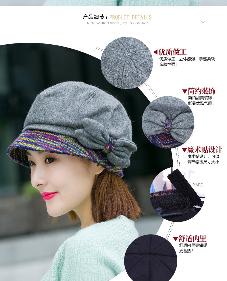 Chapeau pour femme      en Melange de laine - Ref 3233957 Image 7