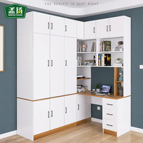 Corner wardrobe desk integrated bedroom home childrens bookshelf study table conjoined locker table customization