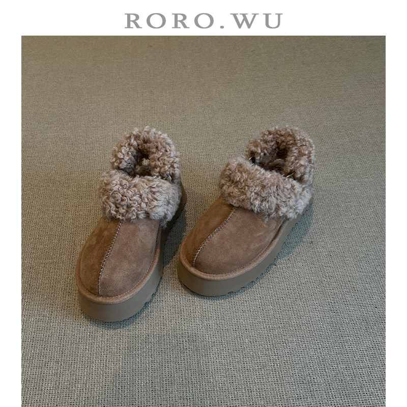 Rao Rao Wu Fur-Lined Integrated Plush Warm Ankle-Length Fur Cotton Slippers, New Winter Thick-Soled Snow Boots for Women A32 Rao Rao Wu Fur-Lined Integrated Plush Warm Ankle-Length Fur Cotton Slippers, New Winter Thick-Soled Snow Boots for Women A32