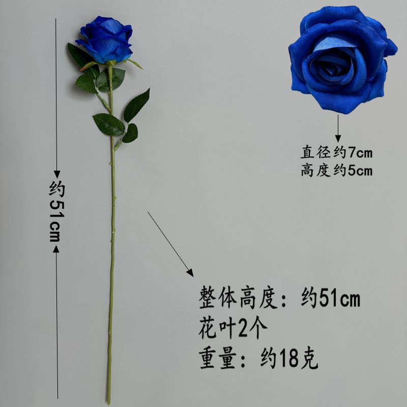 仿真花玫瑰花2025新品高档法兰绒玫瑰假花客厅婚礼装饰插花花艺详情2
