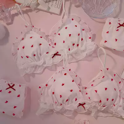 Love underwear women's suit embroidered mesh sweet sexy bra thin Japanese summer bra without steel rim bra