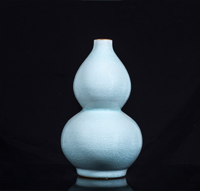 Jingdezhen ceramic vase archaize crack glaze flower arranging, classical Chinese style home sitting room porch place adornment