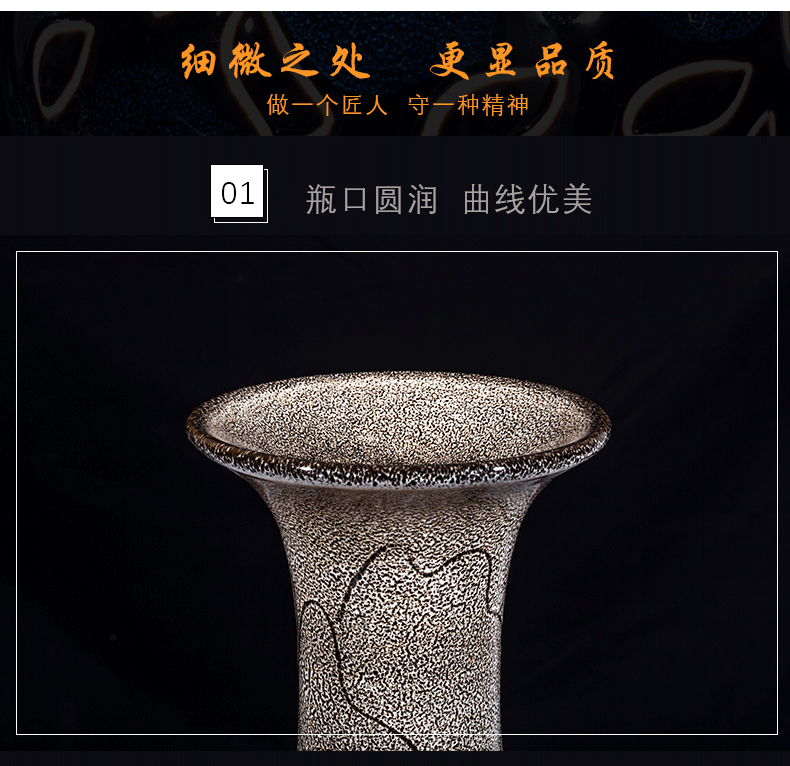 Jingdezhen ceramic furnishing articles blue variable creative flower vase Chinese style living room home furnishing articles