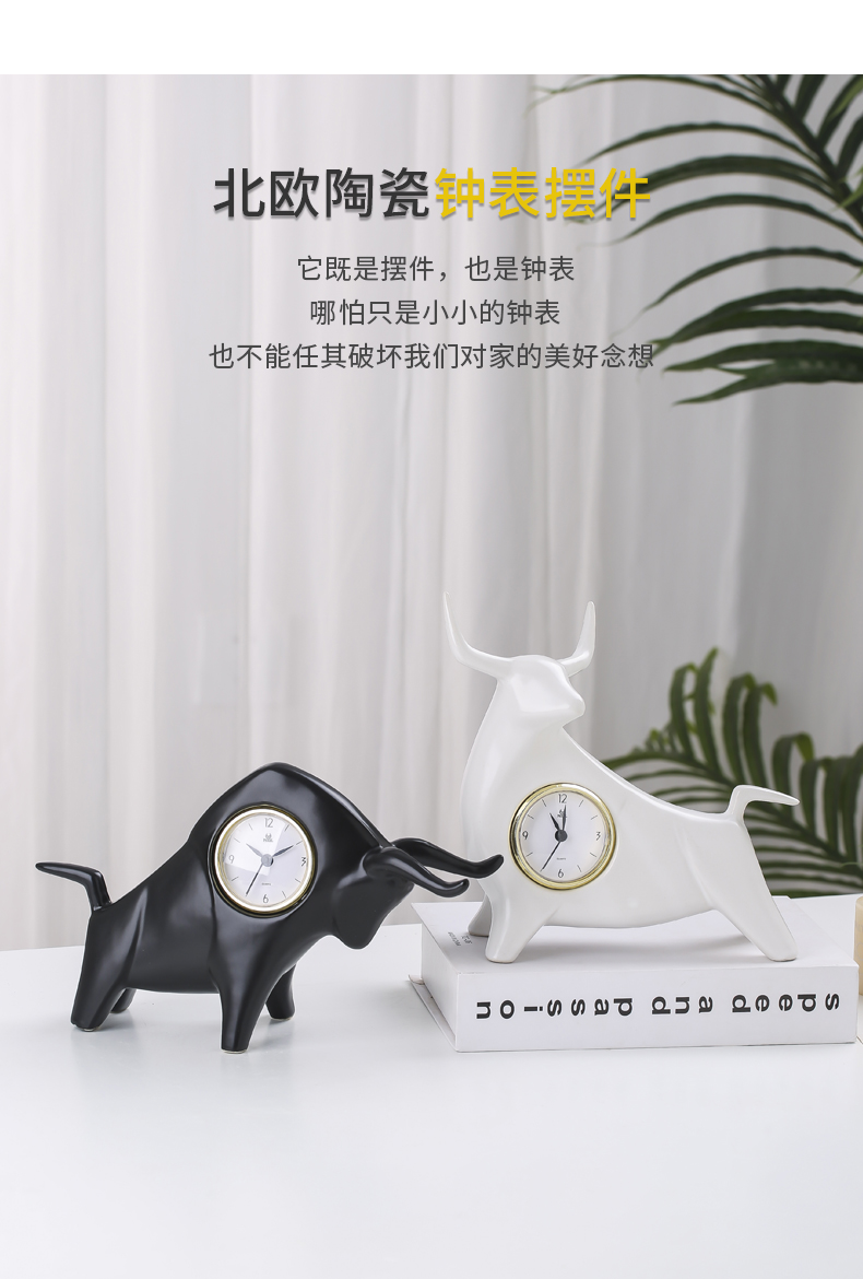 Nordic ceramic watches furnishing articles creative household desktop desktop clock adornment bedroom I and contracted sitting room