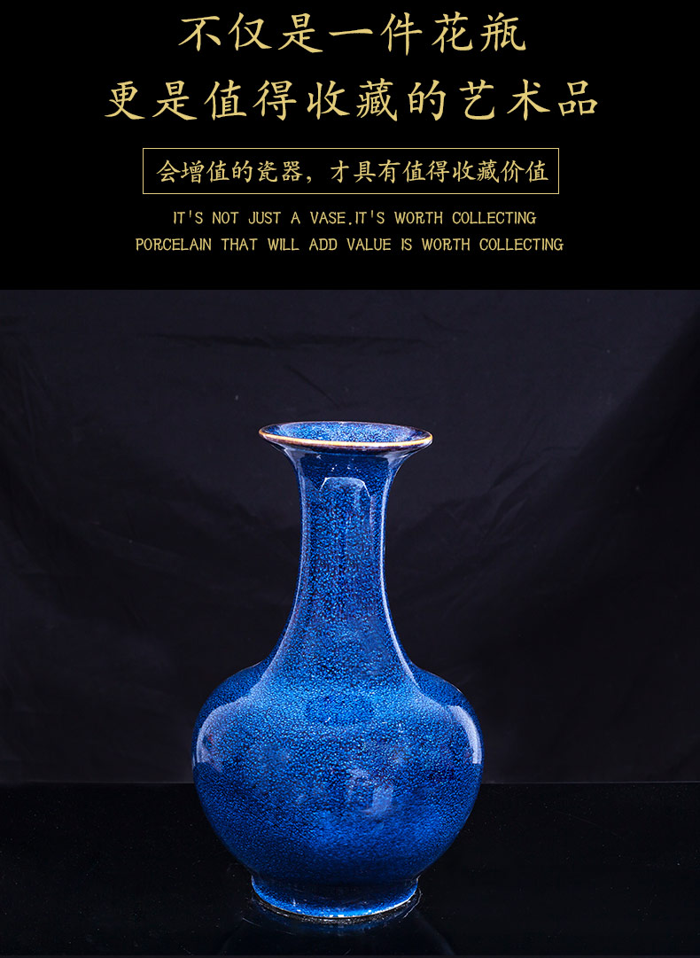 Jingdezhen ceramic furnishing articles blue variable creative flower vase Chinese style living room home furnishing articles