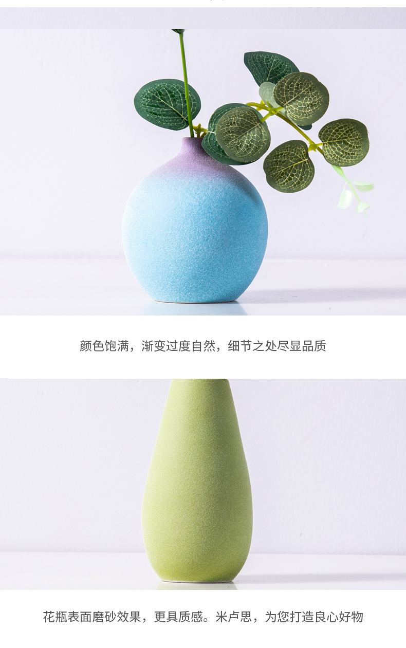 Contracted and I manual ceramic floret bottle home living room table flower arranging furnishing articles ideas dried flower flower decorations