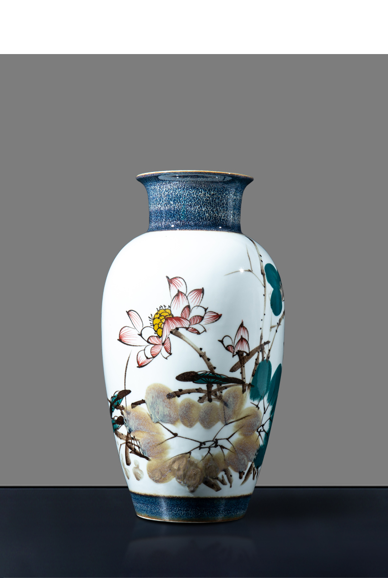 Jingdezhen ceramics famous hand - made enamel vase flower arranging, landing the sitting room of the new Chinese style household adornment furnishing articles