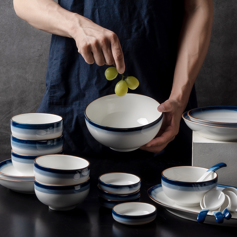 One ins tableware tableware suit Japanese ceramic dish bowl plate plate of Japanese household new Nordic eat bread and butter