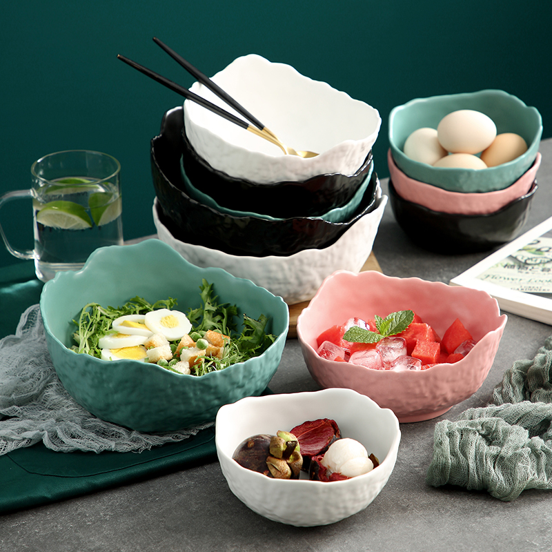 Nordic ins creative web celebrity fruit salad bowl, bowl of household ceramics tableware vegetable bowl dessert always move