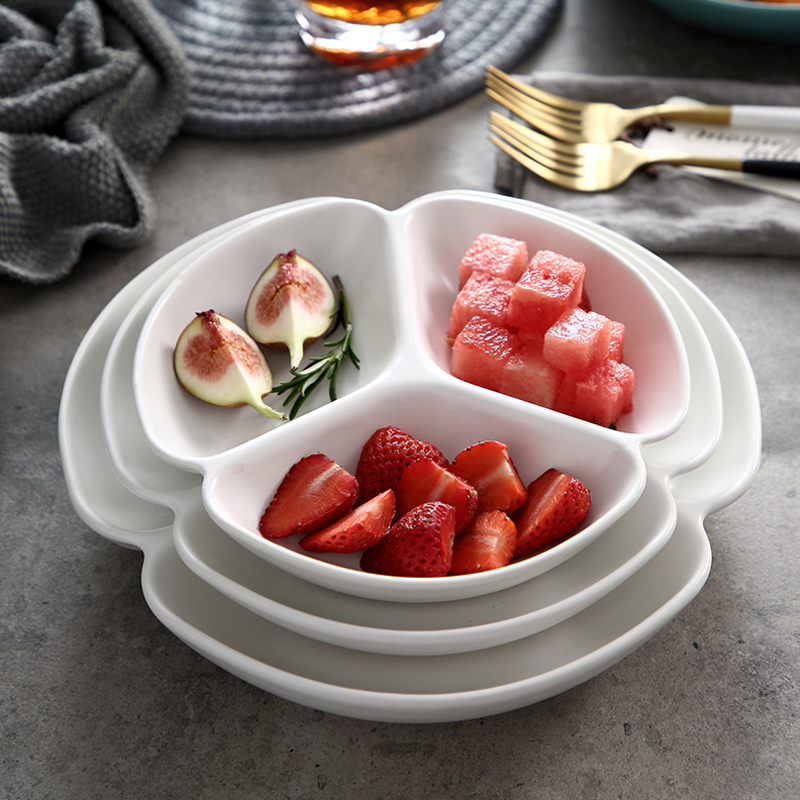 Nordic compote cellular ceramic flat plate dish dish home restaurant ceramic disc snack plate all the dishes
