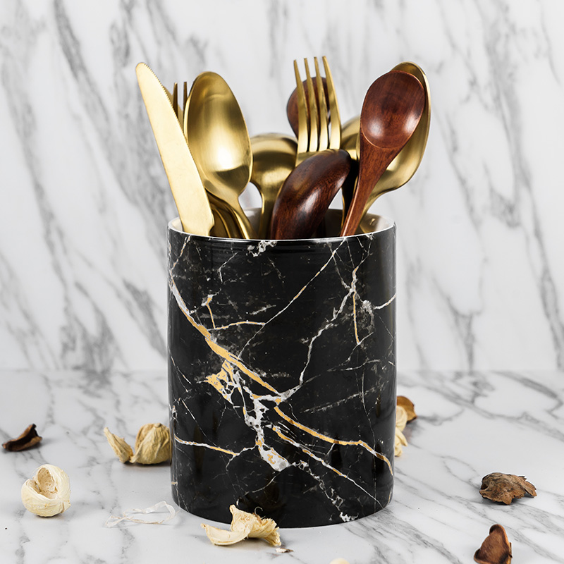 Cutlery boxes tachyon spoon, receive a cylinder knife and fork chopsticks chopsticks box household kitchen ceramic Nordic receive tank