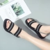 Mùa hè 2019 mới hoang dã sandal nữ phiên bản Hàn Quốc của giày đế bệt mưa thời trang hai mang giày đi biển thun thun ướt nước - Rainshoes