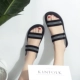 Mùa hè 2019 mới hoang dã sandal nữ phiên bản Hàn Quốc của giày đế bệt mưa thời trang hai mang giày đi biển thun thun ướt nước - Rainshoes