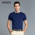 Kaiser / Caesar Solid Color Men ngắn tay áo thun Lapel Polo Áo sơ mi thông thường Thanh niên kinh doanh Thanh niên áo phông polo nam Polo