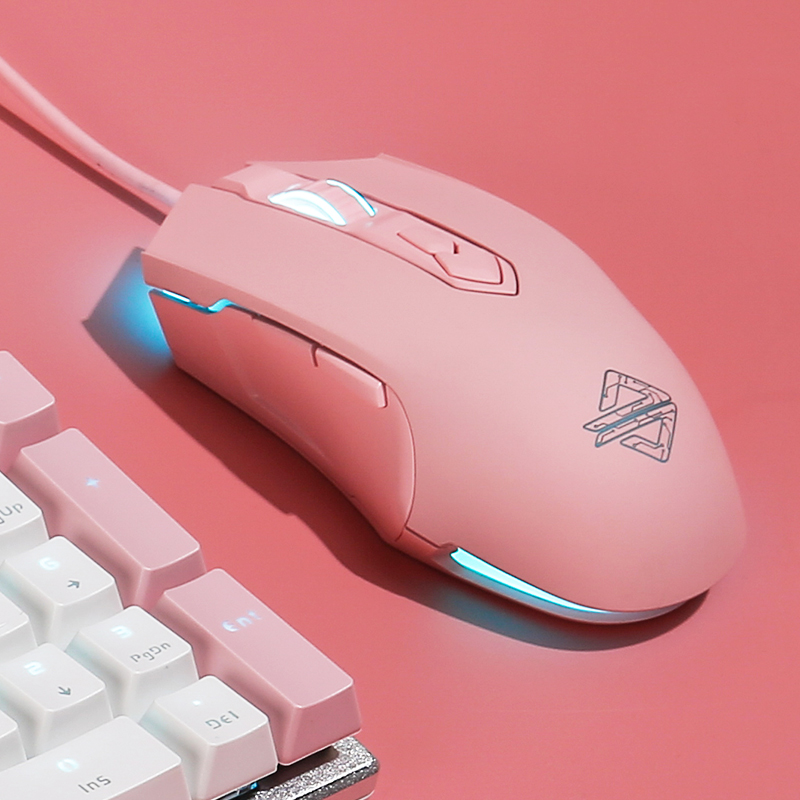 Black Jue AJ52 Electric Competition Mouse Game Special Cable UBS Notebook Desktop Pen lol Art Cute Boys and Girls Pink Girls ECG Competition Network Cafe Hongcheng Design cf Home
