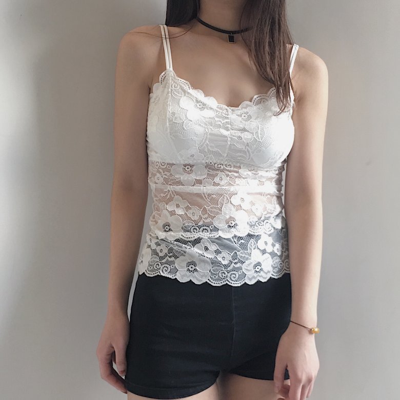 Trắng dài ren gợi cảm phía dưới dây đeo vest vest ống hàng đầu nữ chống nhẹ đai ngực áo ngực bọc ngực đồ lót áo bra mặc với vest