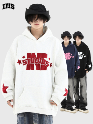 taobao agent INSstudios Velvet warm sweatshirt, hoody, American style