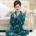 Trung niên mùa xuân pajama cô gái và mùa thu cotton dài tay áo mùa thu nữ trung niên mẹ womens mùa thu mất hai mảnh bộ. 