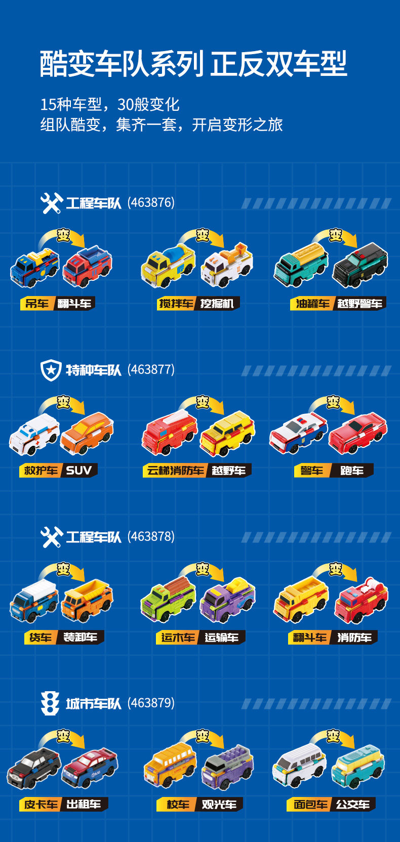 历史低价 奥迪双钻 变形玩具反反车3只装 图3