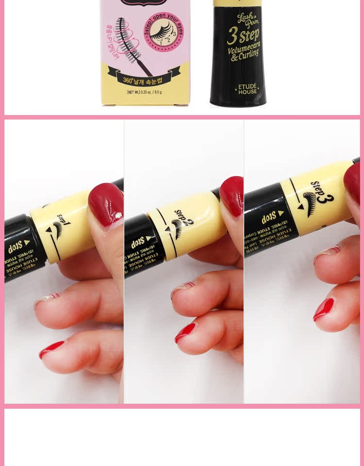 Etude House Mascara Dày Lông mi Tăng trưởng Chất lỏng Kem nền Không bị nhòe Slim Dày Quăn Nữ Hàn Quốc mascara maybelline vàng