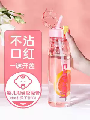 Fugang tritan with sippy cup water cup female summer adult child maternal student large capacity plastic cup