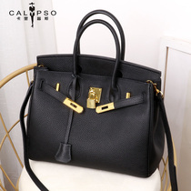 Handbag womens 2021 new trendy high-end leather messenger bag large bag fashion first layer cowhide womens bag platinum bag