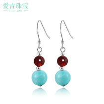 Aiji 925 Silver Earrings Garnet Tianheshi 2021 New Vintage Temperament Advanced Tassel Earrings Female