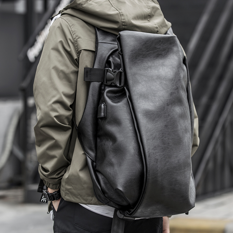 Cortical Tide Card Personality Casual Double Shoulder Bag Male Trend College Student Brief School Bag Travel Shoulder Bag Computer Bag Men's Bag