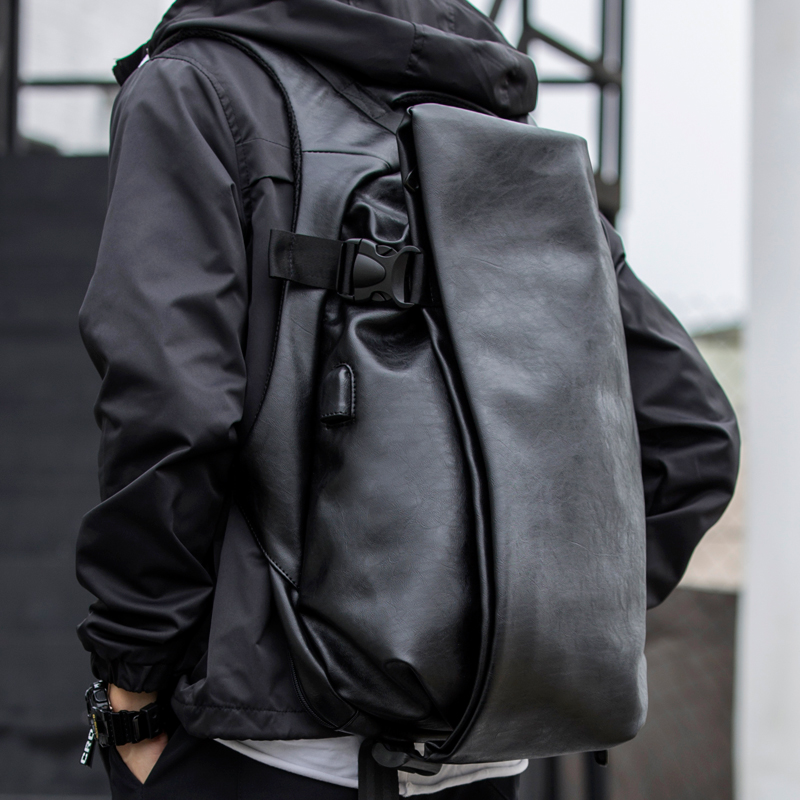 Europe and the United States large capacity leather backpack men's fashion trend college student school bag personality travel computer backpack men's bag