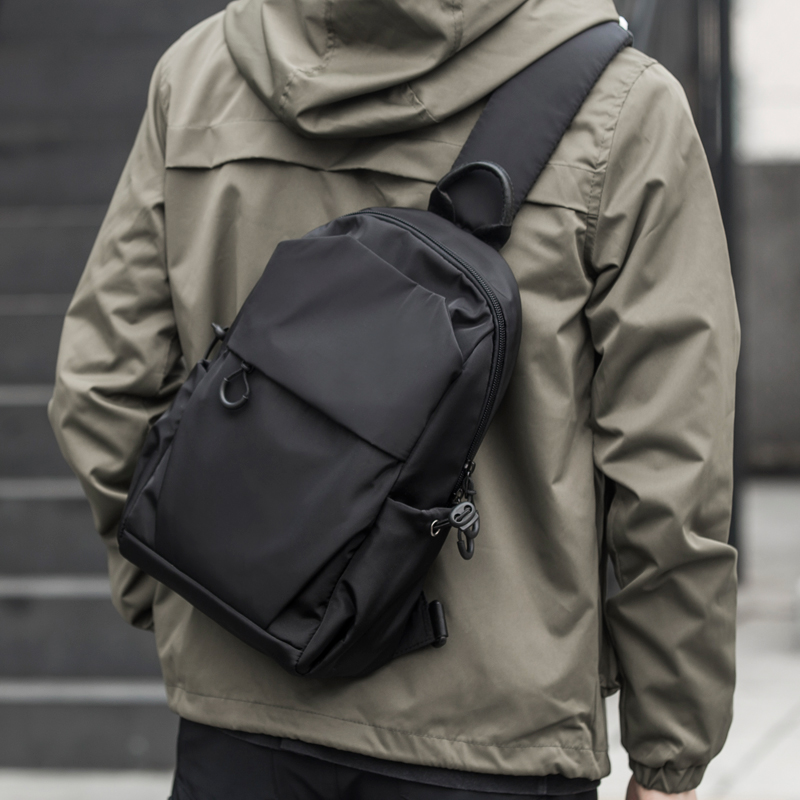 Korean Version Casual Chest Bag Men's Single Shoulder Diagonal Satchel brief Individuality Twill Bag Fashion Trend Postman Sports Small Bag
