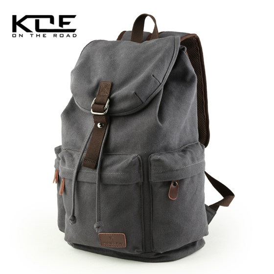 Retro Men's Canvas Backpack Junior High School Student Bag Trendy Leisure Large Capacity Travel Bag Backpack Men's Bag