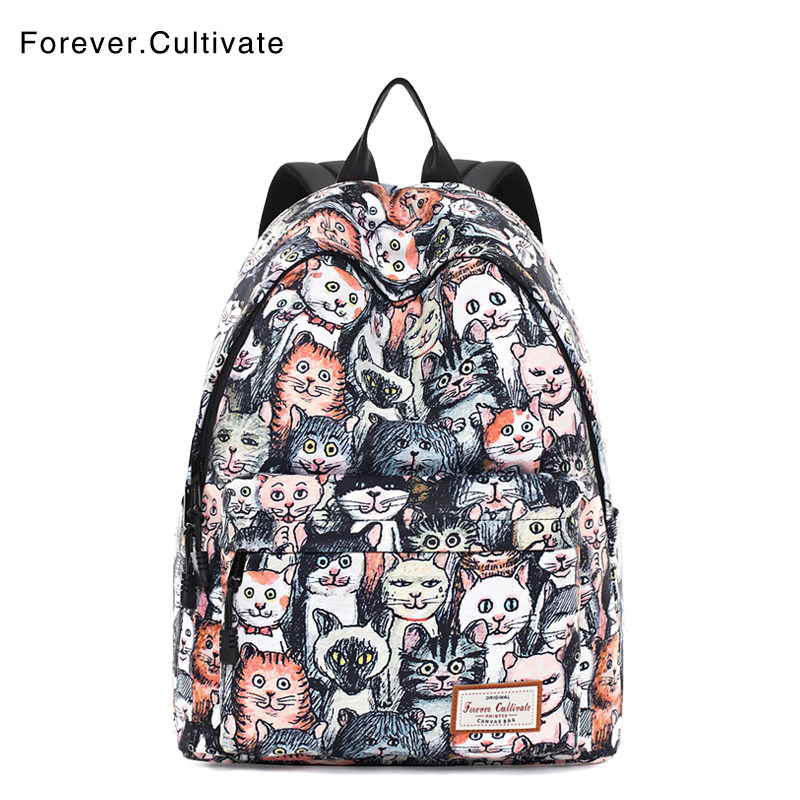 Forever Cultivate Junior School Bookpack Female Day Animation High Capacity Cartoon Students with Shoulder Backpack