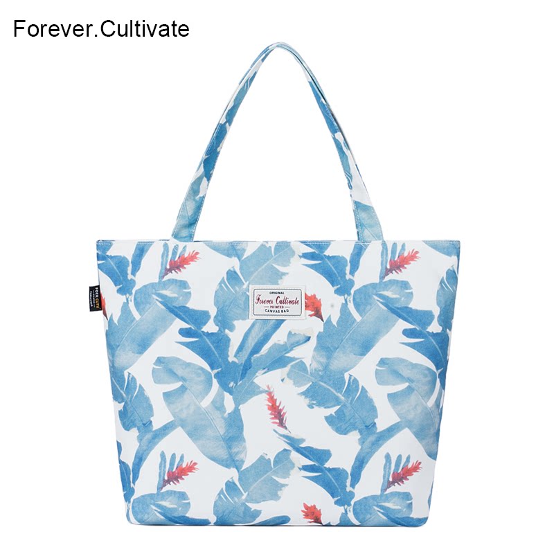 Forever cultivate large-capacity bag women's summer shoulder handbag student class canvas bag